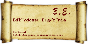Bárdossy Eugénia névjegykártya